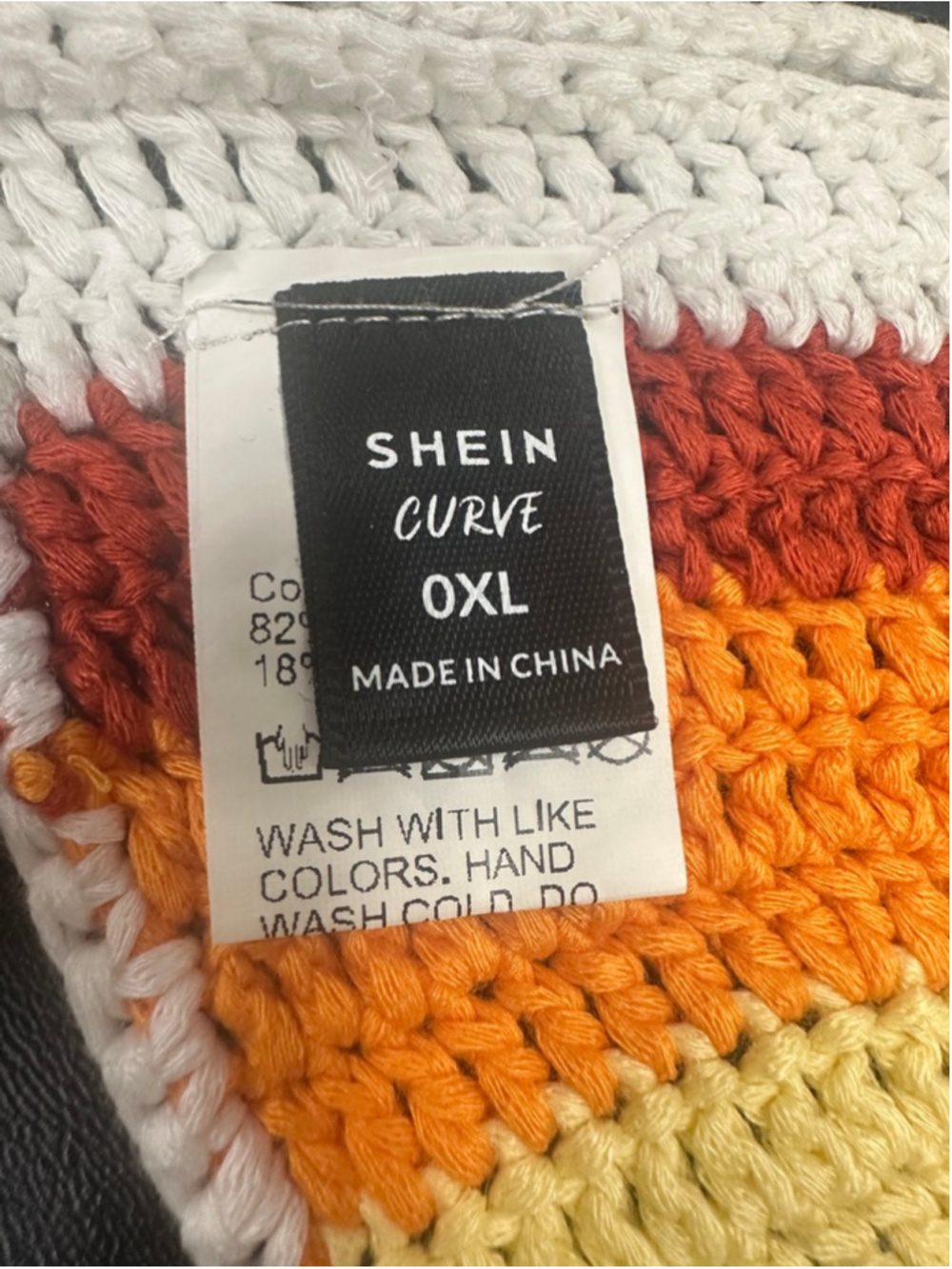 Women's SHEIN Rainbow Crochet Halter Crop Top 0XL White NWOT - Picture 7 of 8
